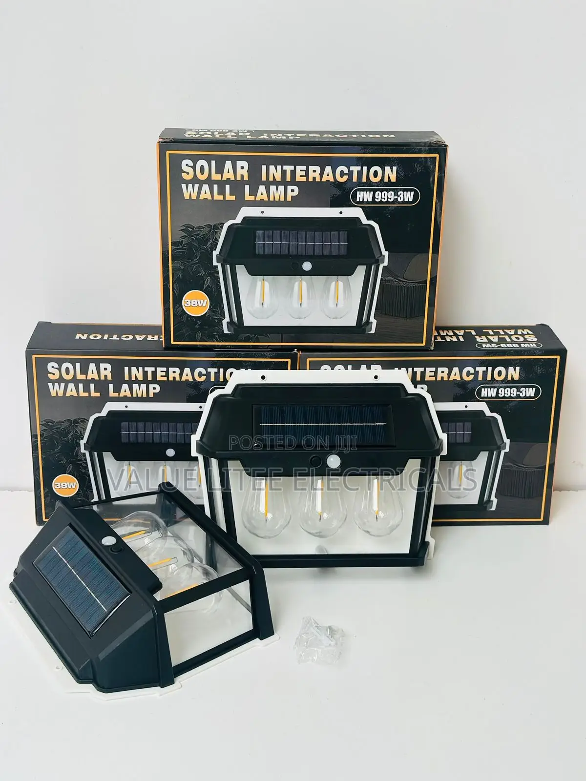 3 - Bulb Solar Wall Lamp Motion Sensor Light Outdoor