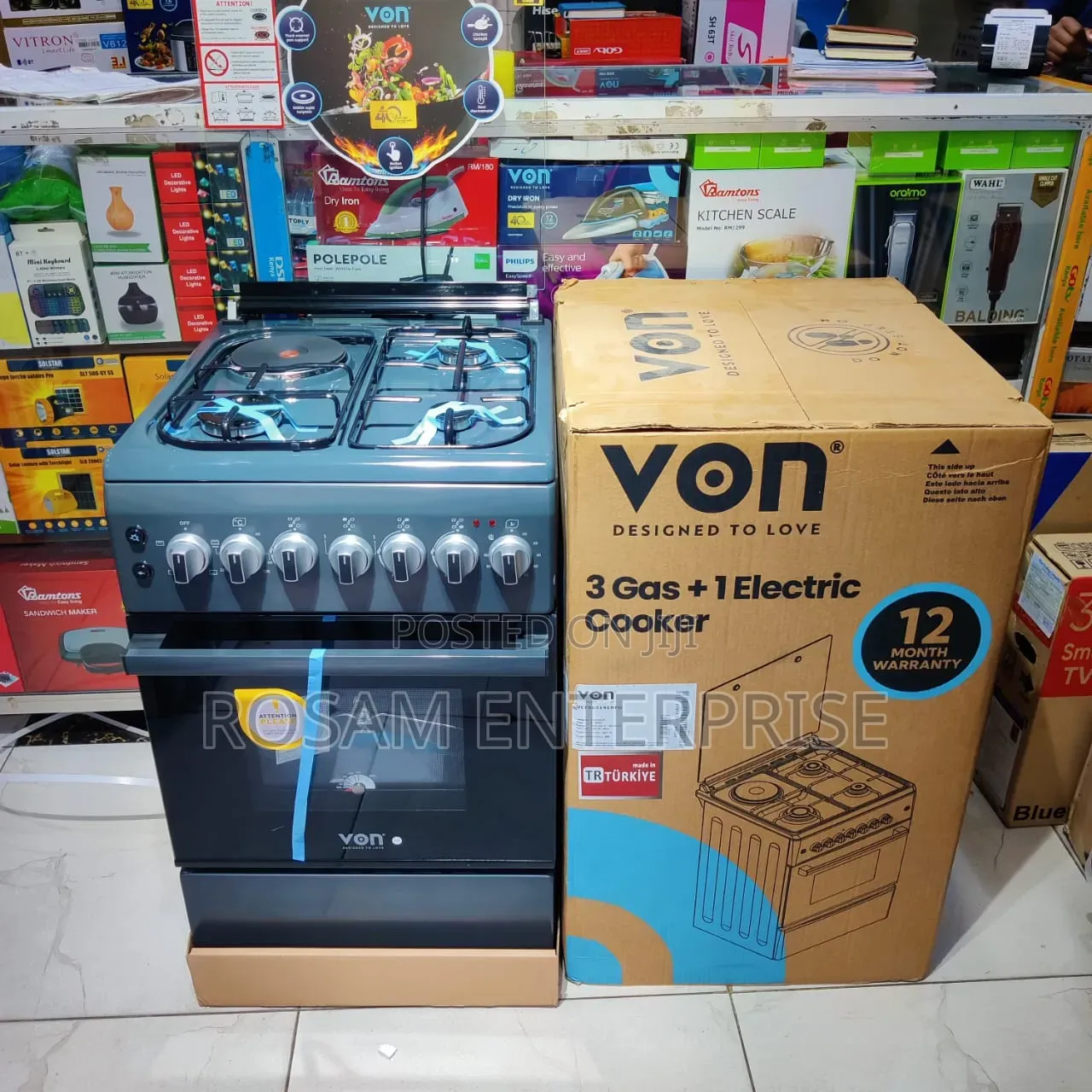Von Standing Cooker 3g+1e 50cmx60cm
