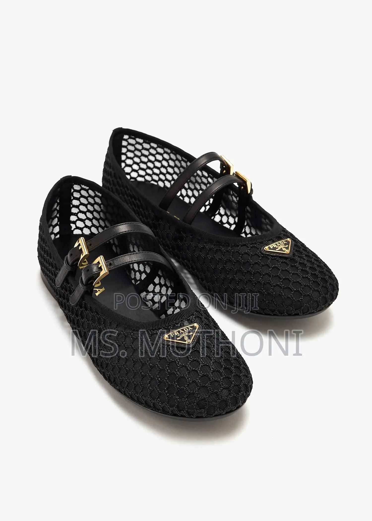 Prada Mesh and Buckled Mary Jane Flat Shoes / Ballerinas 37-41