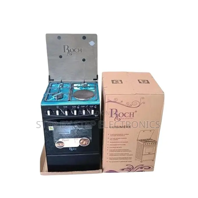 Heavy-Duty Efficient 3 Gas Burners+1 Hotplate Free Standing Cooker