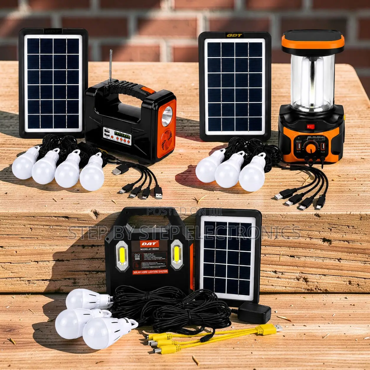 Lightweight Portable Home Solar Lighting System Kits With Led Bulbs