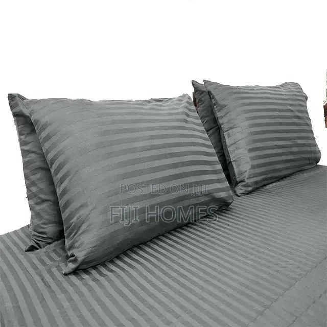 Stripped Cotton Bedsheets Set With Pillow Cases