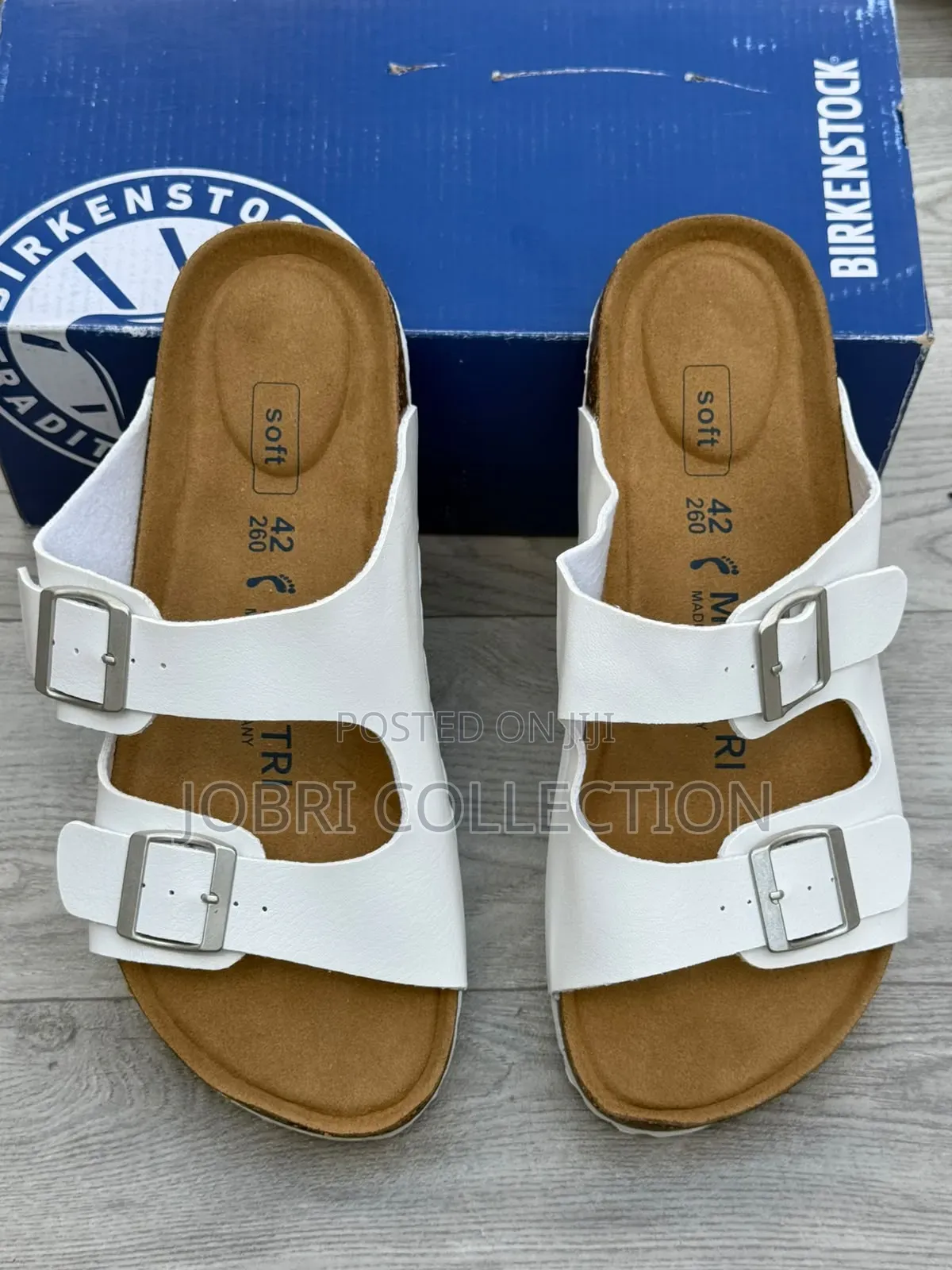 All White Open Toe Leather Birkenstock Sandals