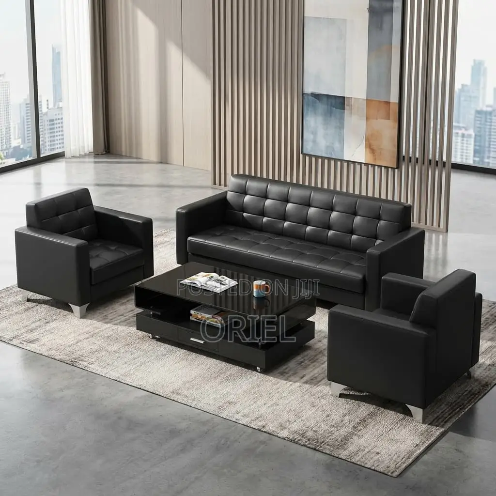Office Sofa : 5-Seater Leather Executive Sofa