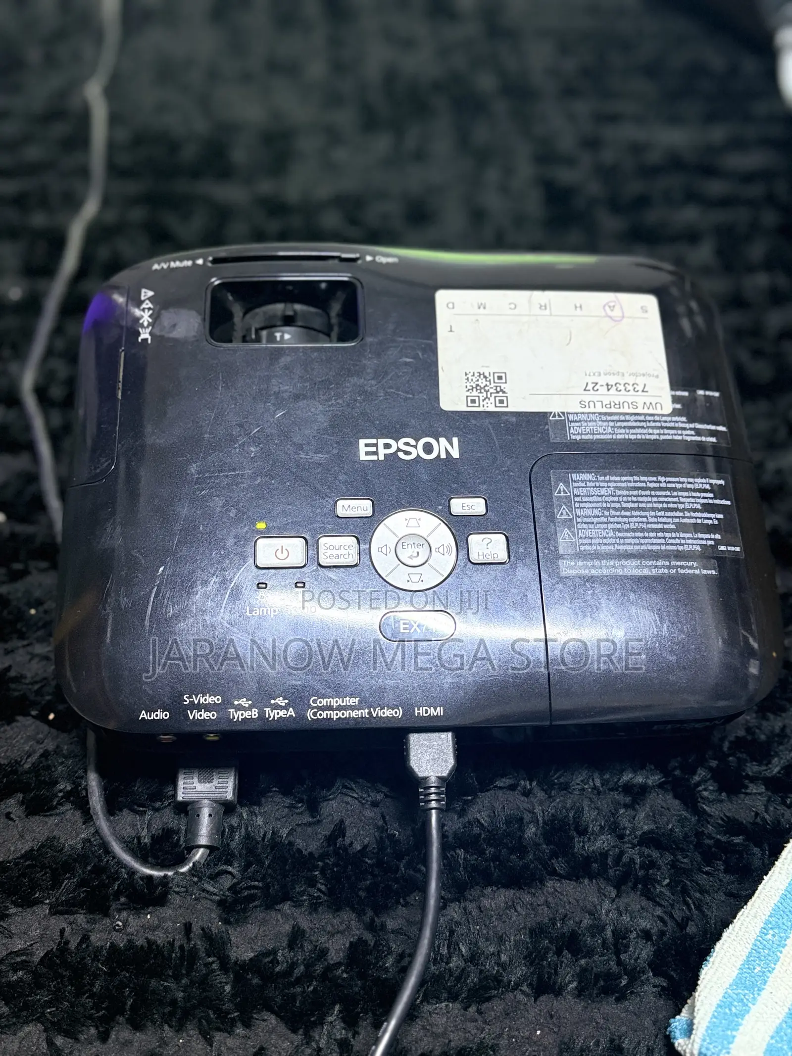 Epson EX71 LCD Projector, Model H313A