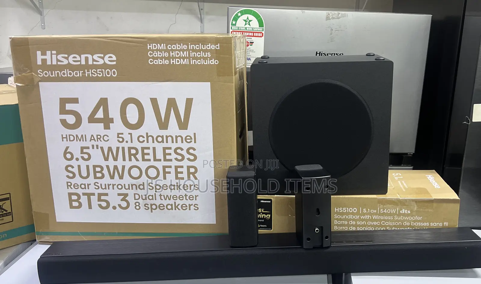 Hisense HS5100 540W 5.1 Channel Soundbar With Wireless Subwoofer