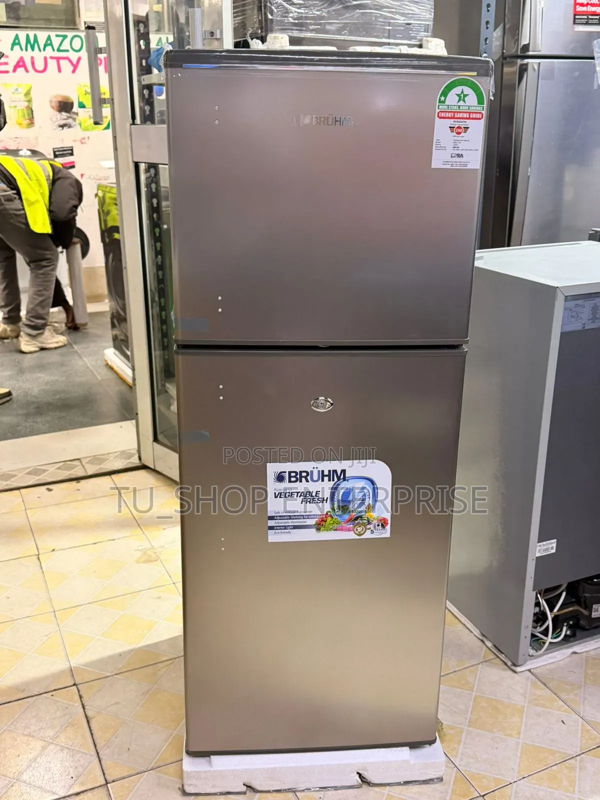 Bruhm 120L Double Door Refrigerator – Energy-Efficient Compact Fridge
