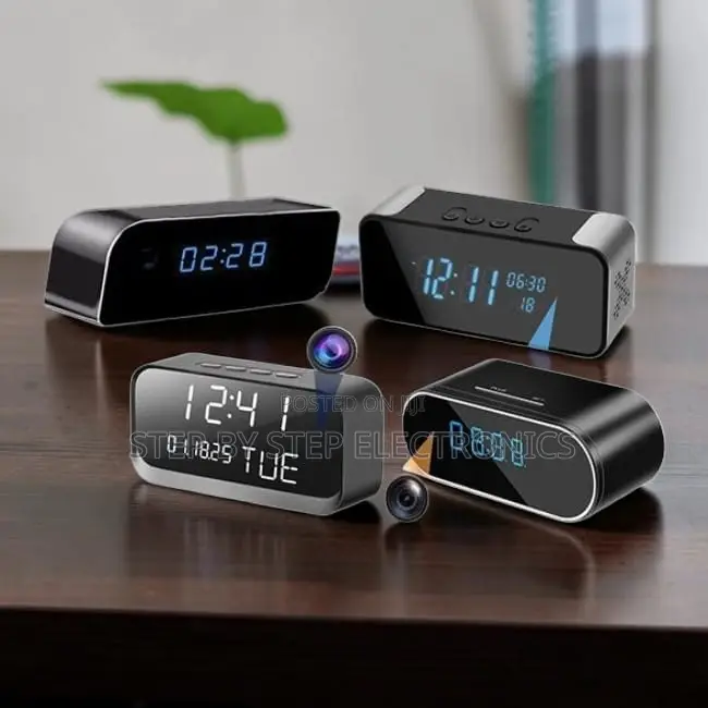 Motion Detection Ultra HD WiFi Alarm Table Clock Hidden Spy Camera