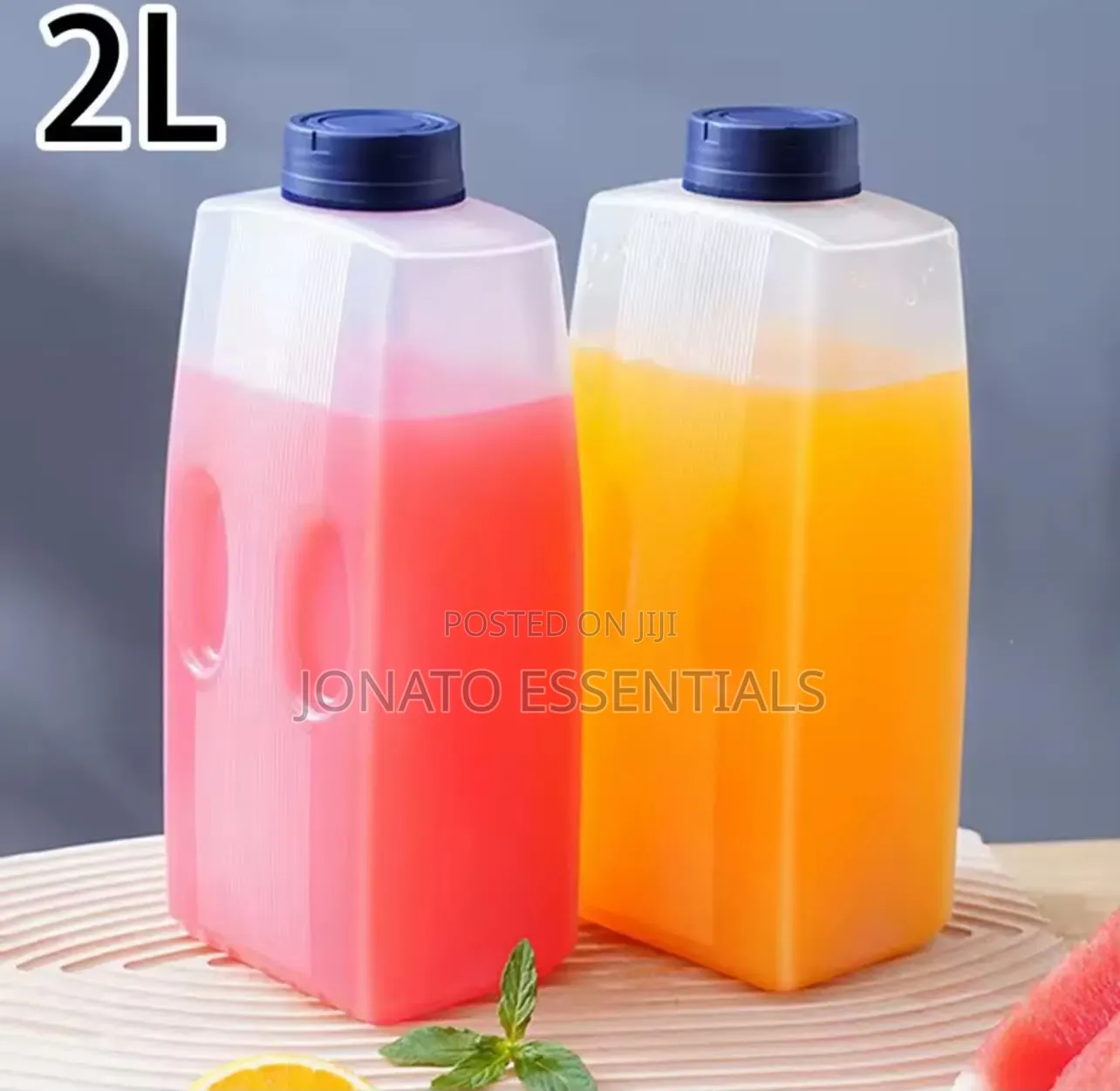2L Flat Water Bottle Fridge Organizer Juice Container