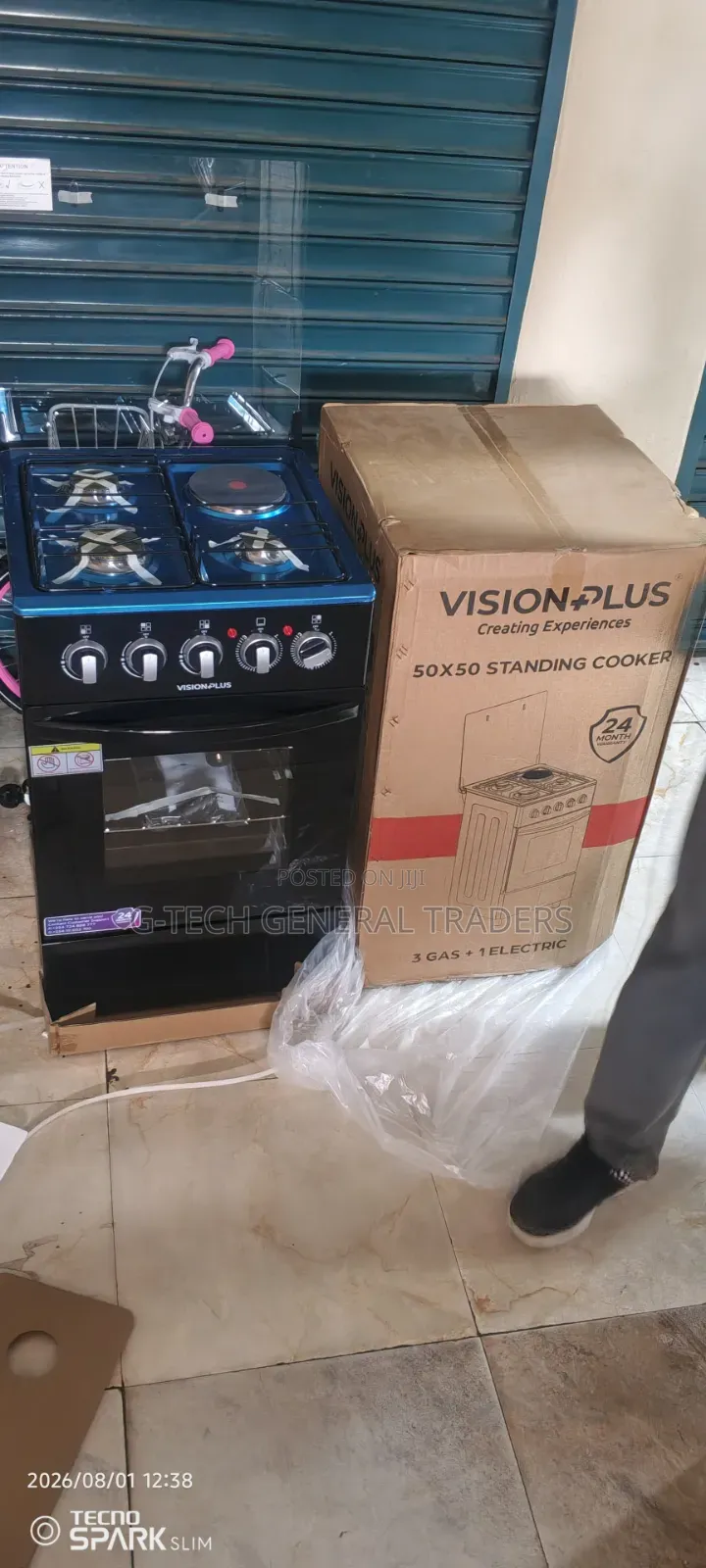Visionplus 3gas+1hotplate 50*50 Standing Cooker Electric Oven
