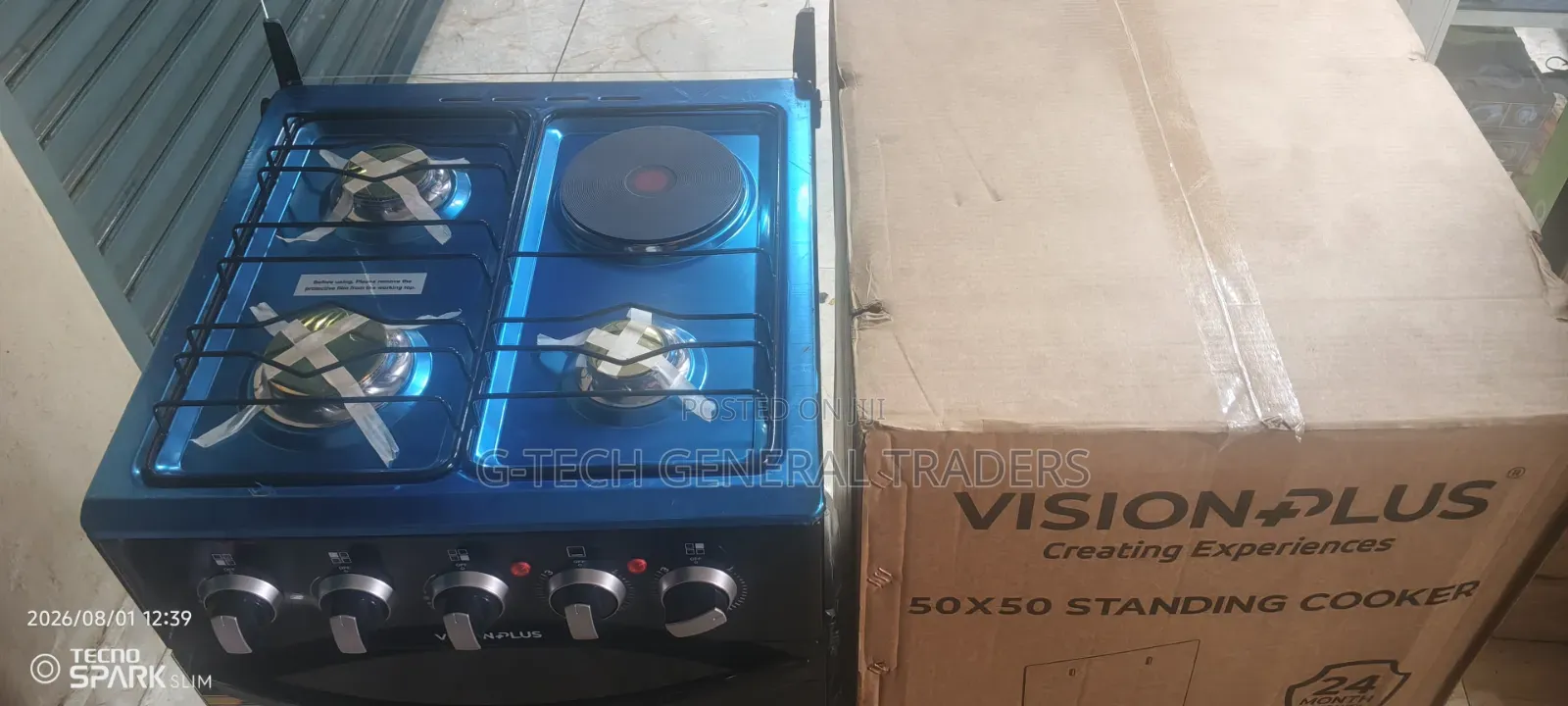 Visionplus 3gas+1hotplate 50*50 Standing Cooker Electric Oven