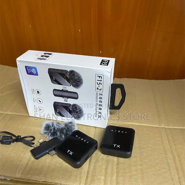 Low-Latency F11-2 Dual Wireless Lavalier Mic With Fuzzy Windscreen