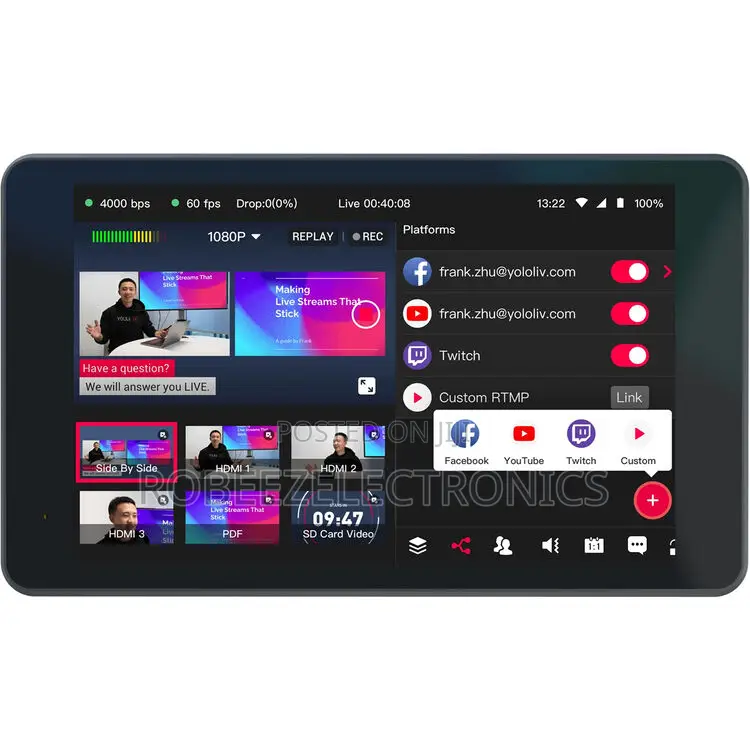 YoloLIVPortable Live Streaming Encoder,Recorder,AudioMixer and Monitor