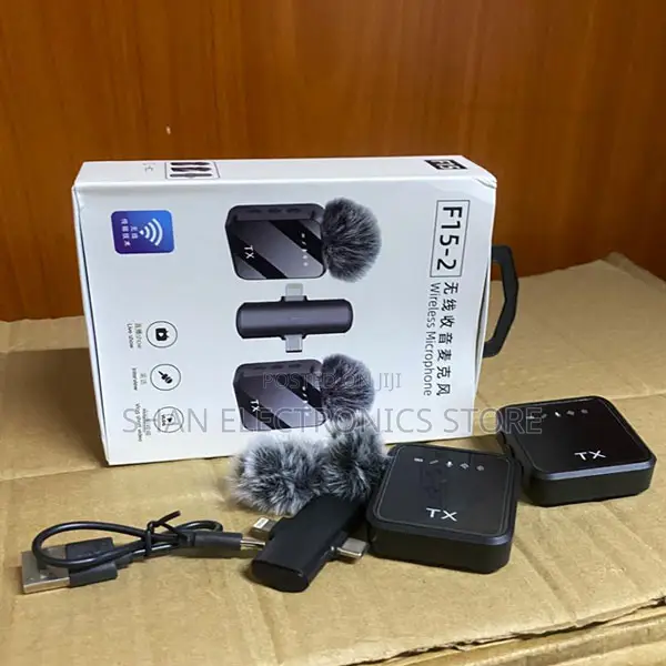 Wireless Lavalier Microphone Kit F11-2 -in-1 Dual Mic System 20M Long