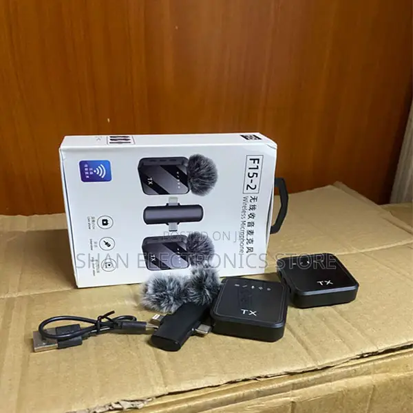 F11-2 Dual Wireless Neck Mic Vlogging 3-in-1Dual Mic System for iPhon