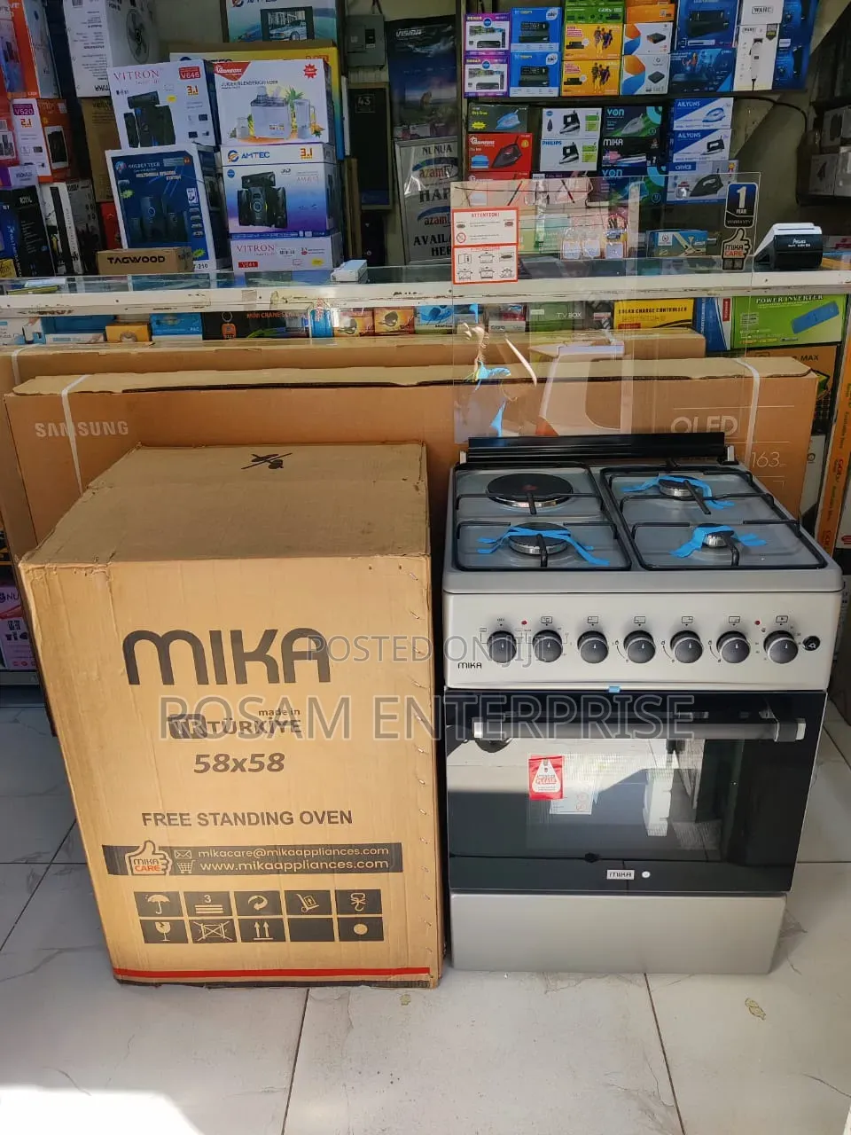 Mika Standing Cooker 3 Gas + 1 Electric, 58X58cm MST58U31E3 BLEM