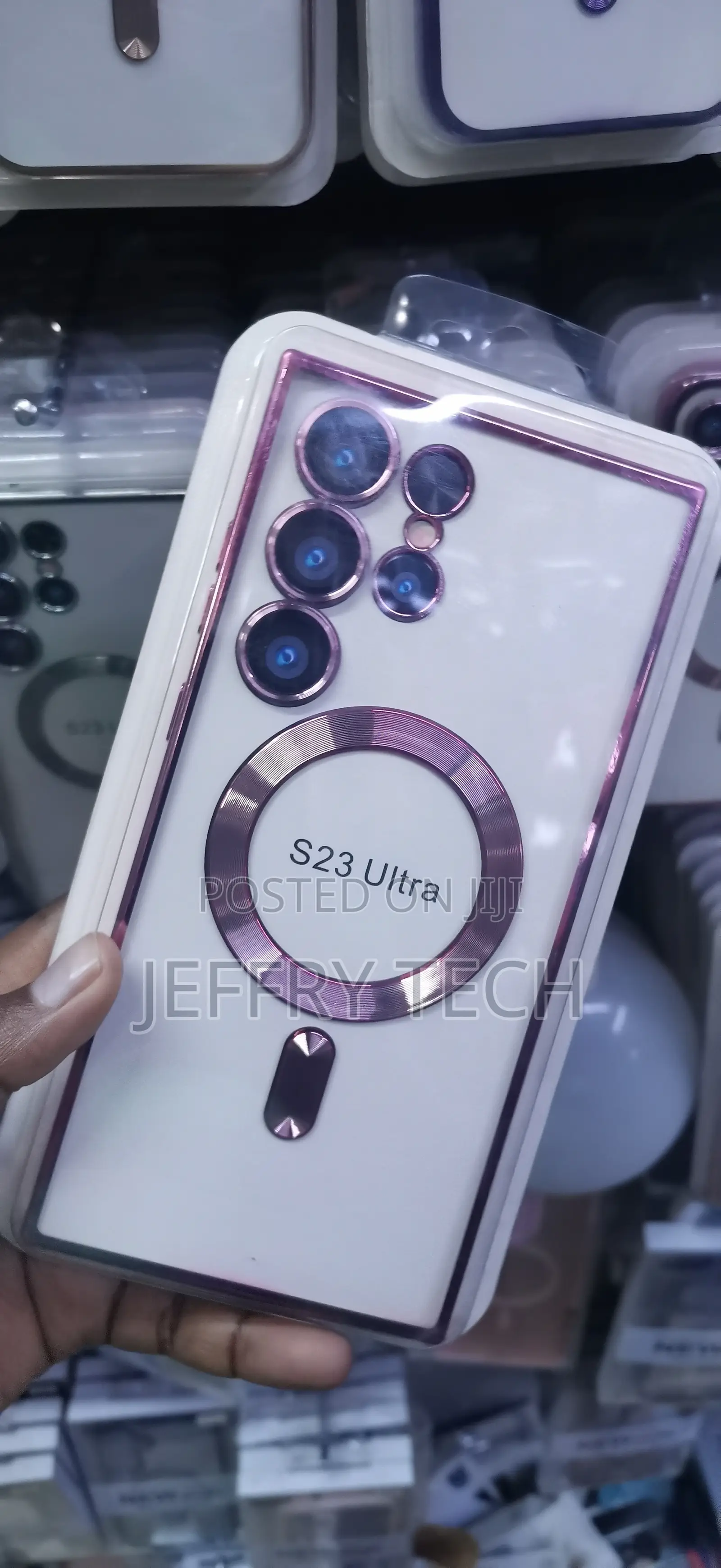 White and Rose-Gold Plated Case for the Samsung Galaxy S23 Ultra