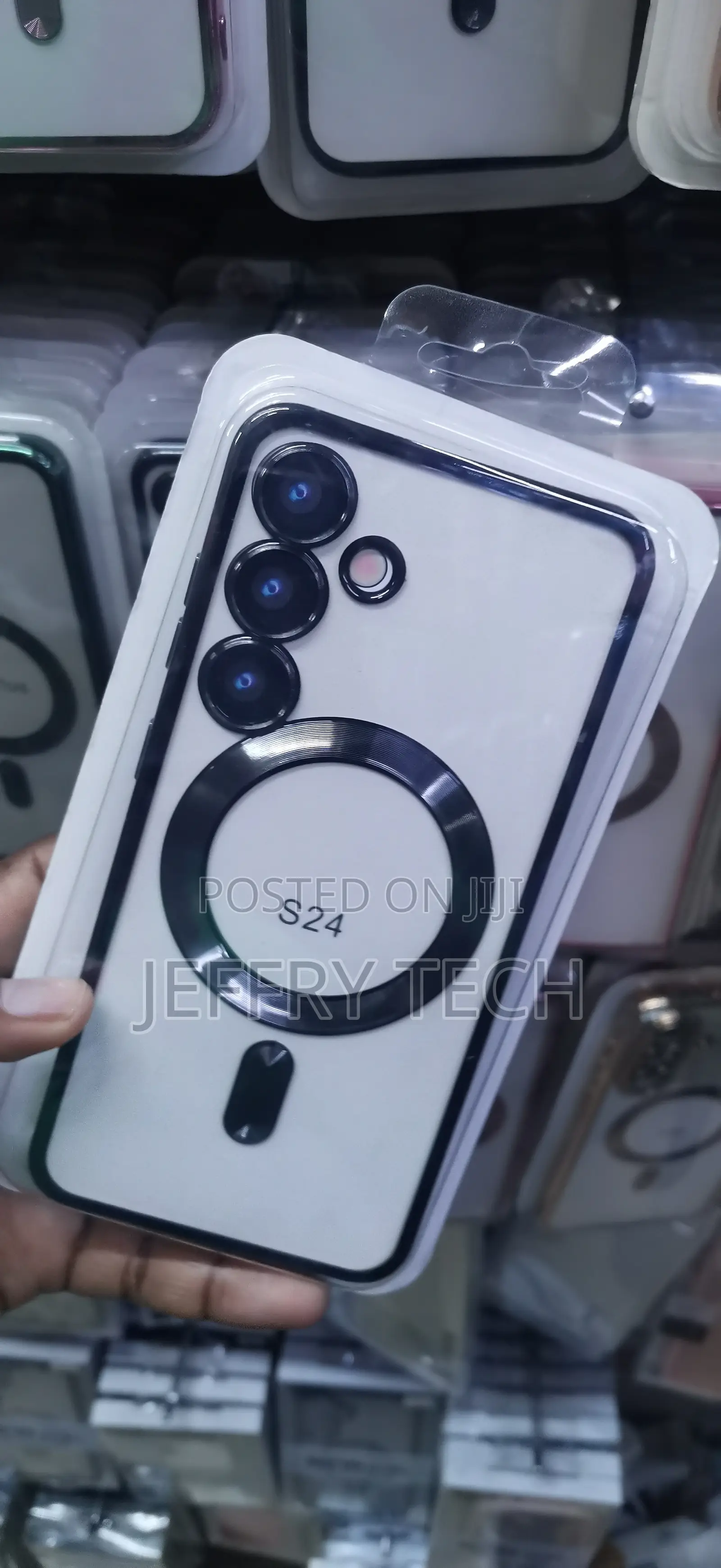 Magnetic Shockproof Phone Case With Black Electroplated Edges