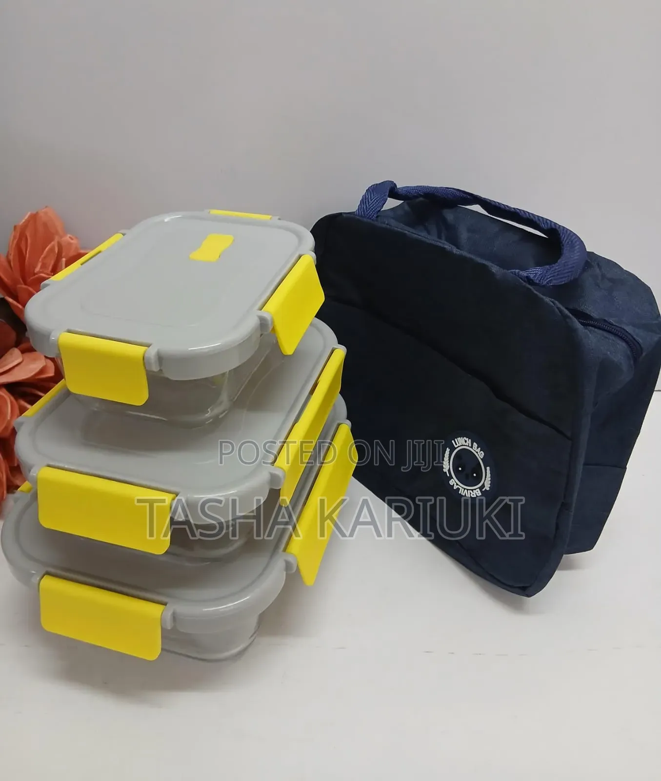 *Glass Snack Box With Lunch Bag*