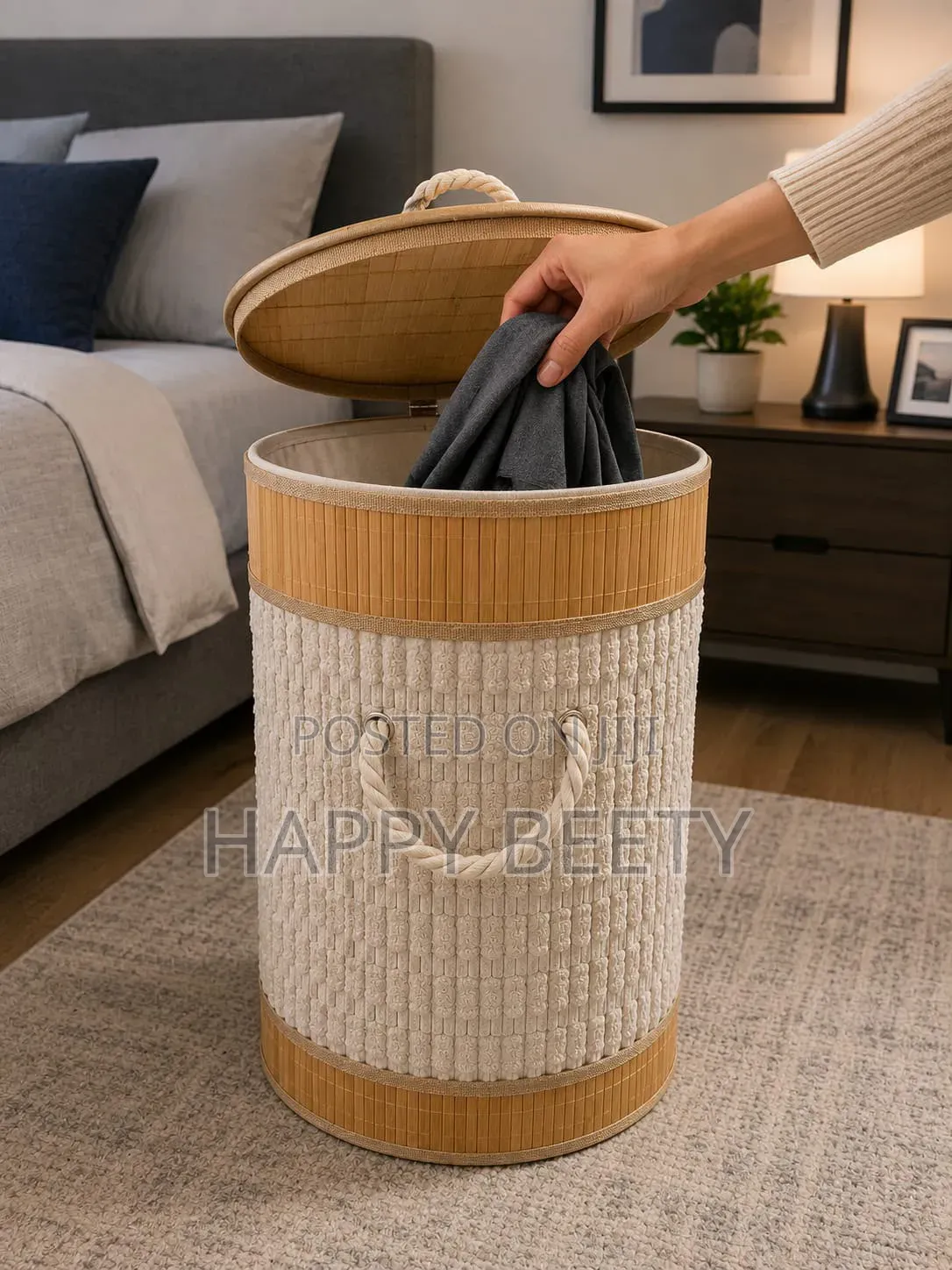 Bamboo Laundry Basket 
Foldable