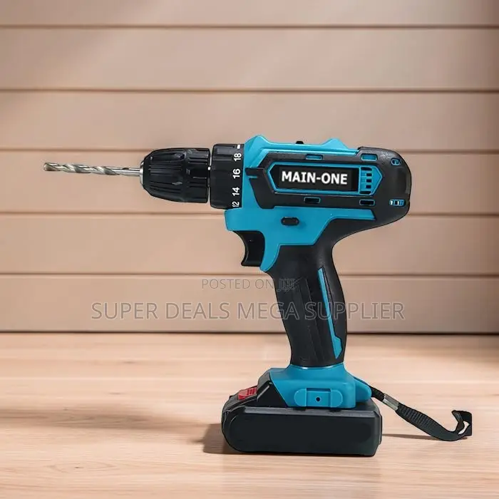Battery-Powered Main-One Cordless Drill With Free Drill Bits