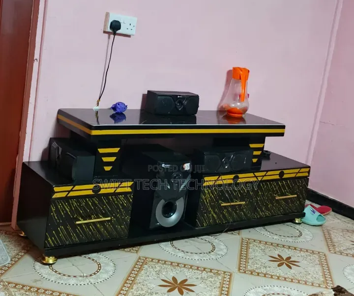 TV Stand Executive TV Stand With Marble Coating N Light