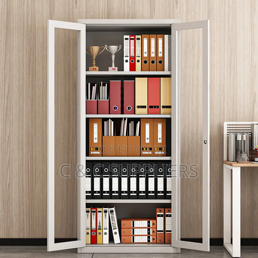 2-Door Full Glass Cabinet With Shelves