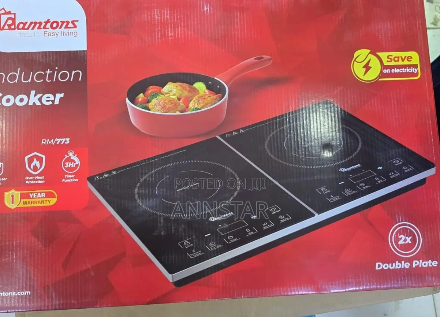 Double Ramtons Induction Cooker With Free Pan