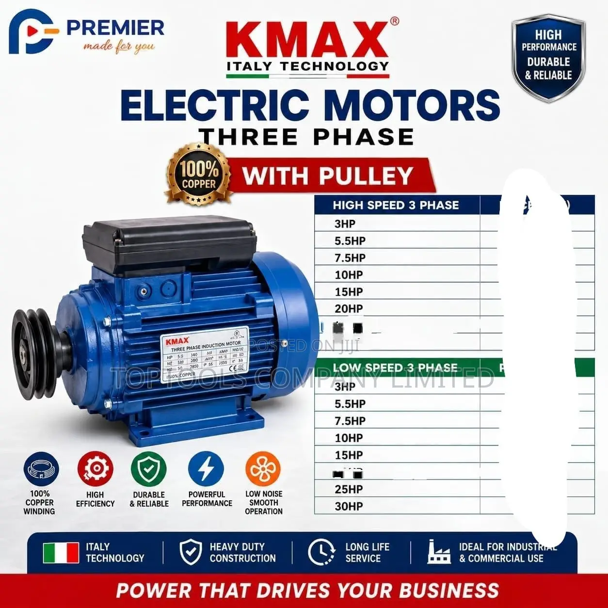 7.5hp 3phase Electric Motor With Pulley