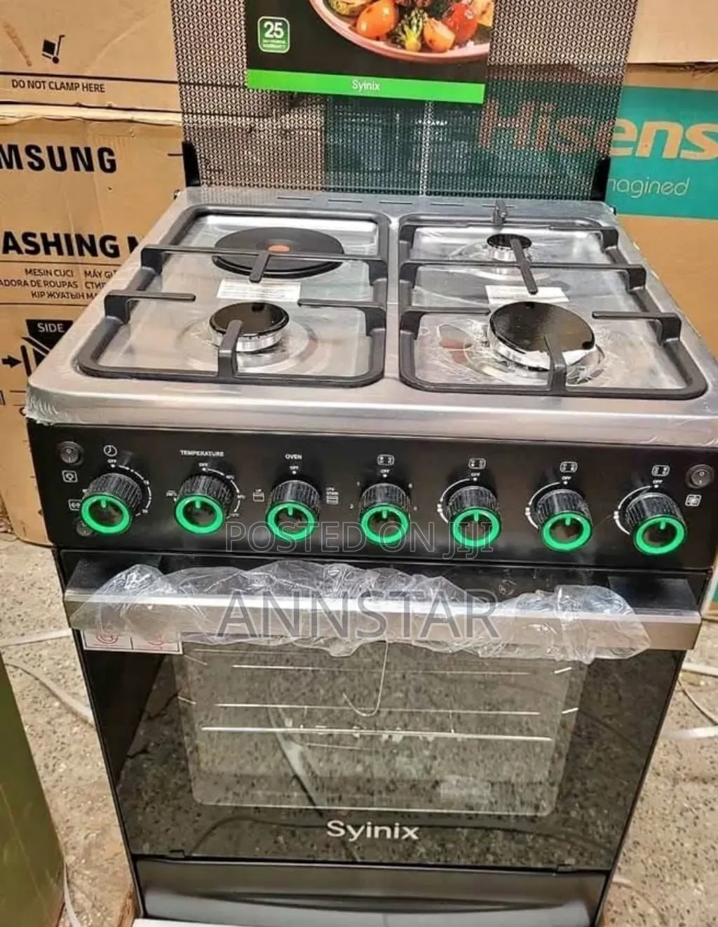 Syinix 60 by 60 Standing Cooker With Gas Sensor