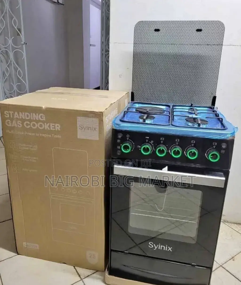 3+1 Gas Cooker Syinix 50 by 55 With Electric Oven