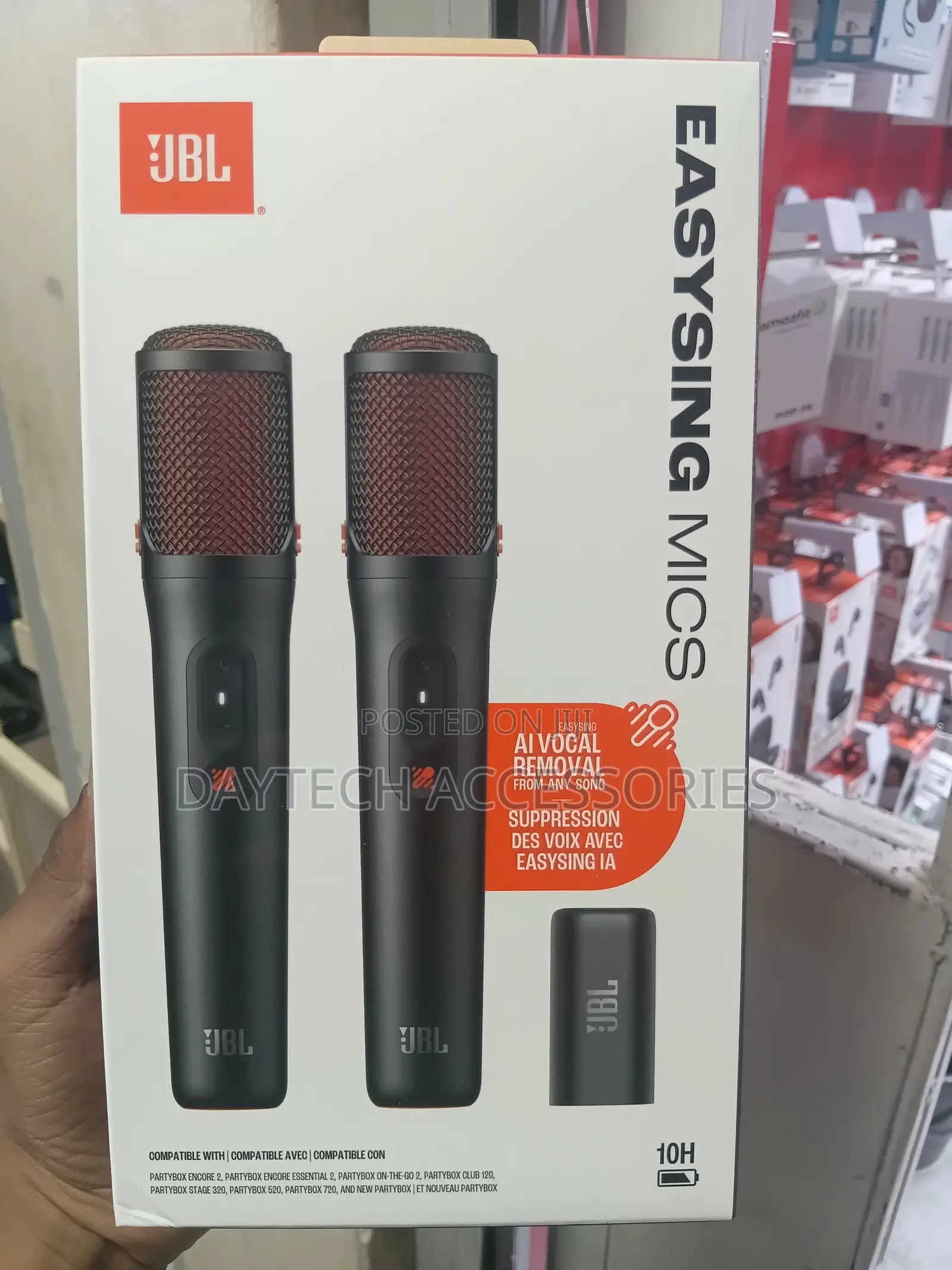 The JBL EasySing Wireless Microphone Set.