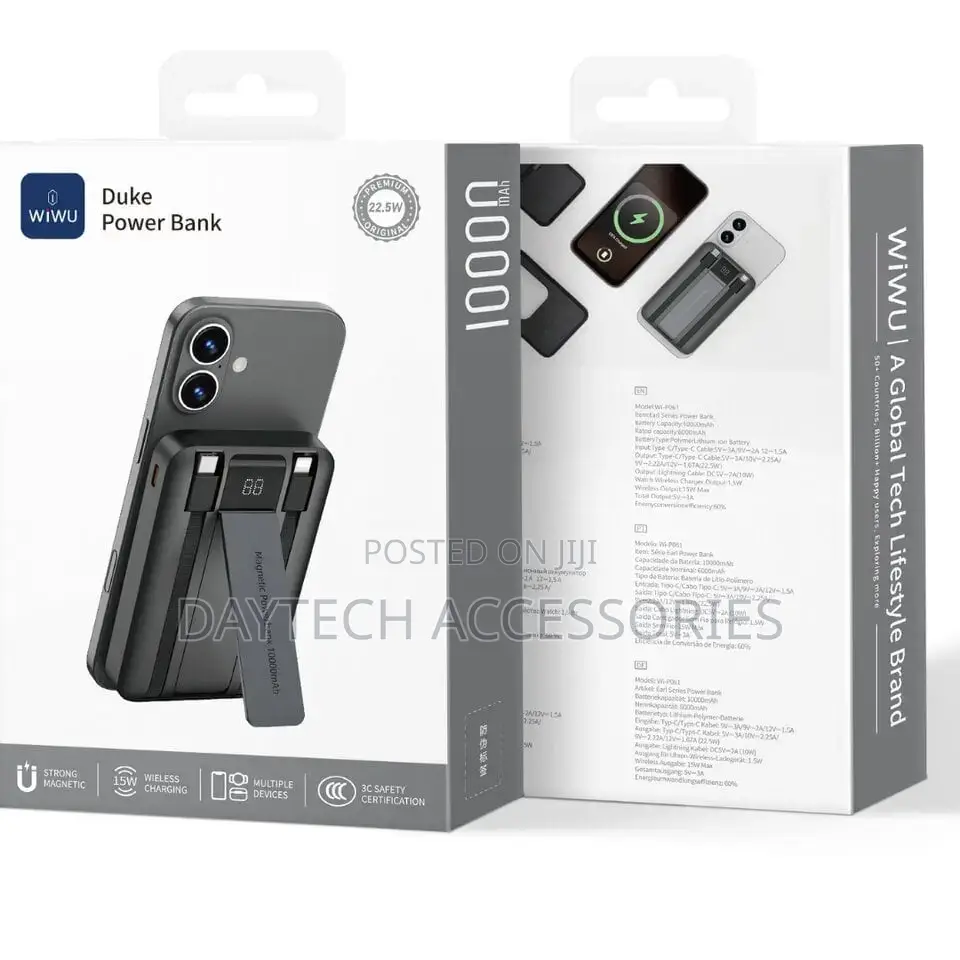 Wiwu Wi-P061 10000mAh MagSafe Fast Charging Power Bank With Stand
