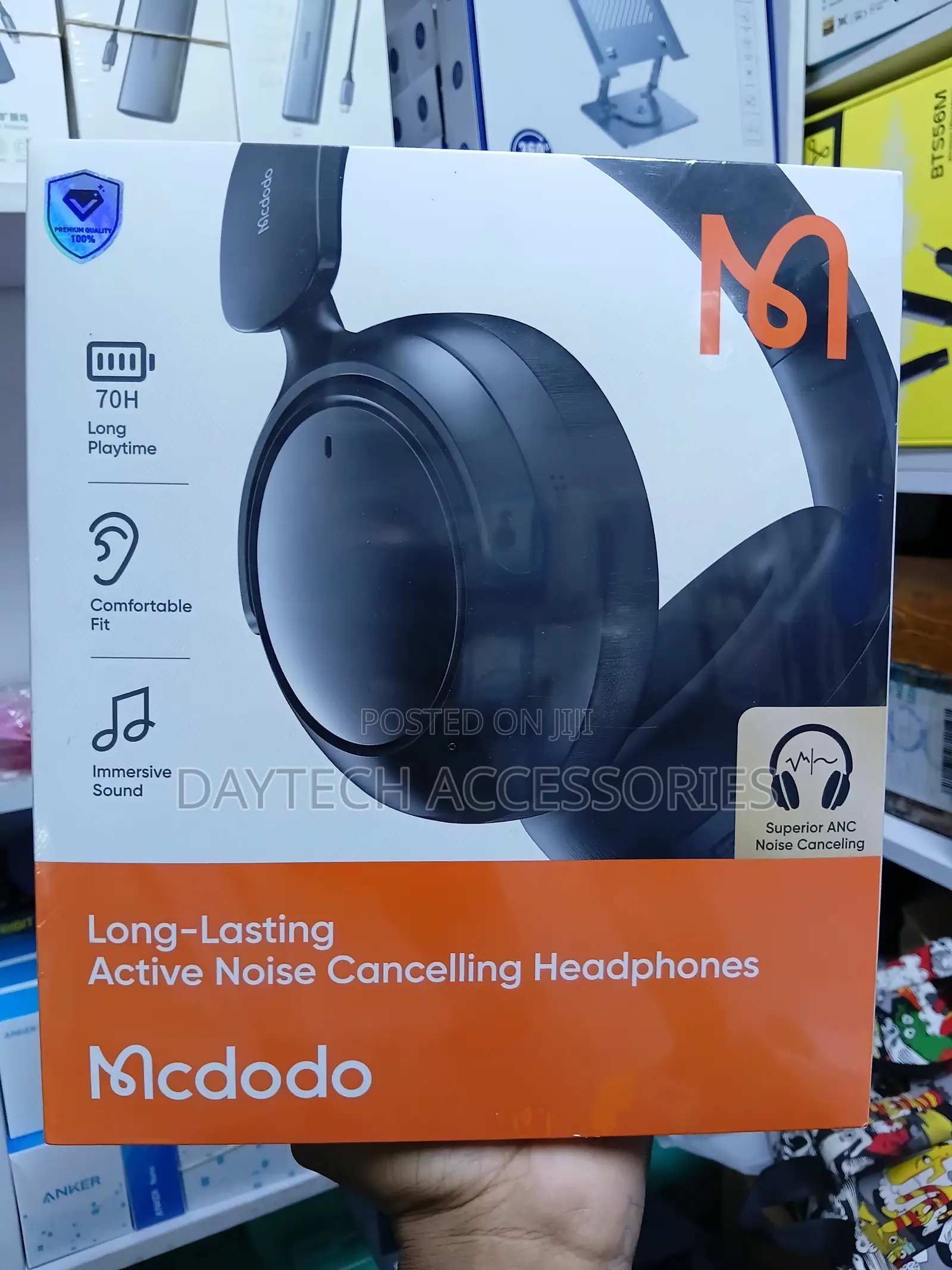 McDodo T01 Series Wireless Headphones With Long-Lasting and ANC - Blac