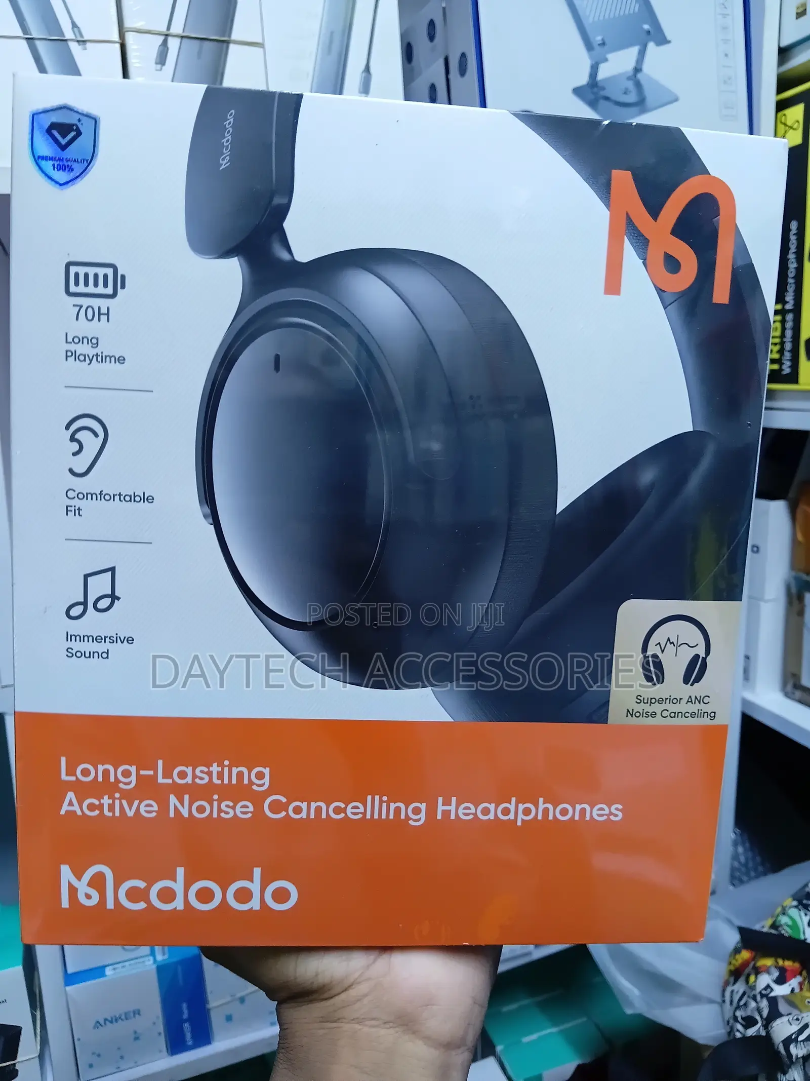 McDodo T01 Series Wireless Headphones With Long-Lasting and ANC - Blac