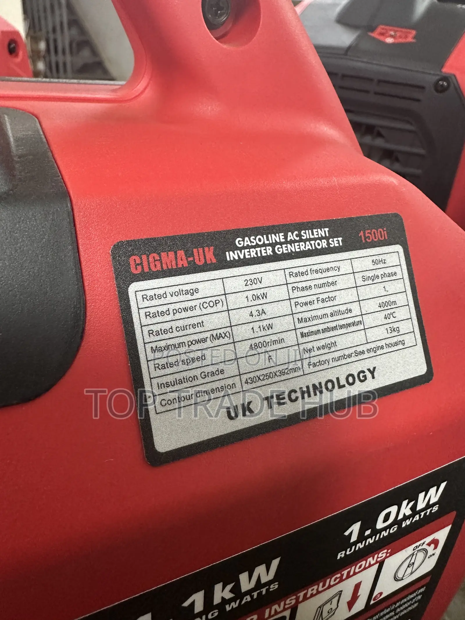 Cigma UK 1500i Super Silent Inverter Petrol Generator 1kW/1.5kVA