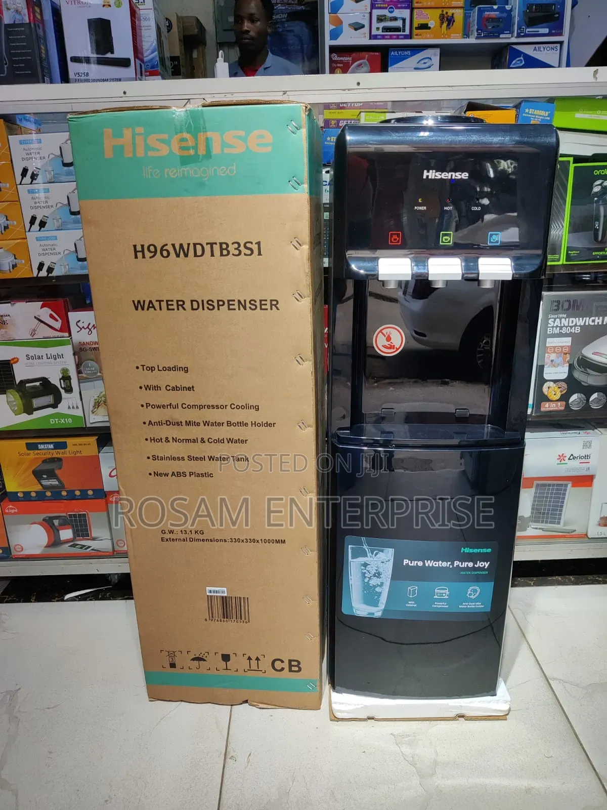 Hisense Dispenser Black 3TAPS Top Loading With Compressor Cooling
