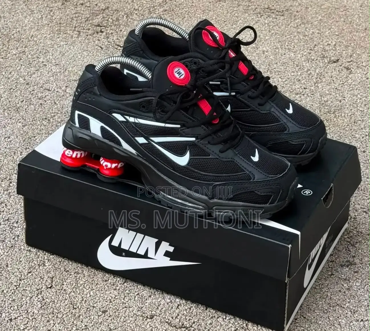 Supreme X Nike Shox Ride 2 SP in Black With Vibrant Red Size 39-45