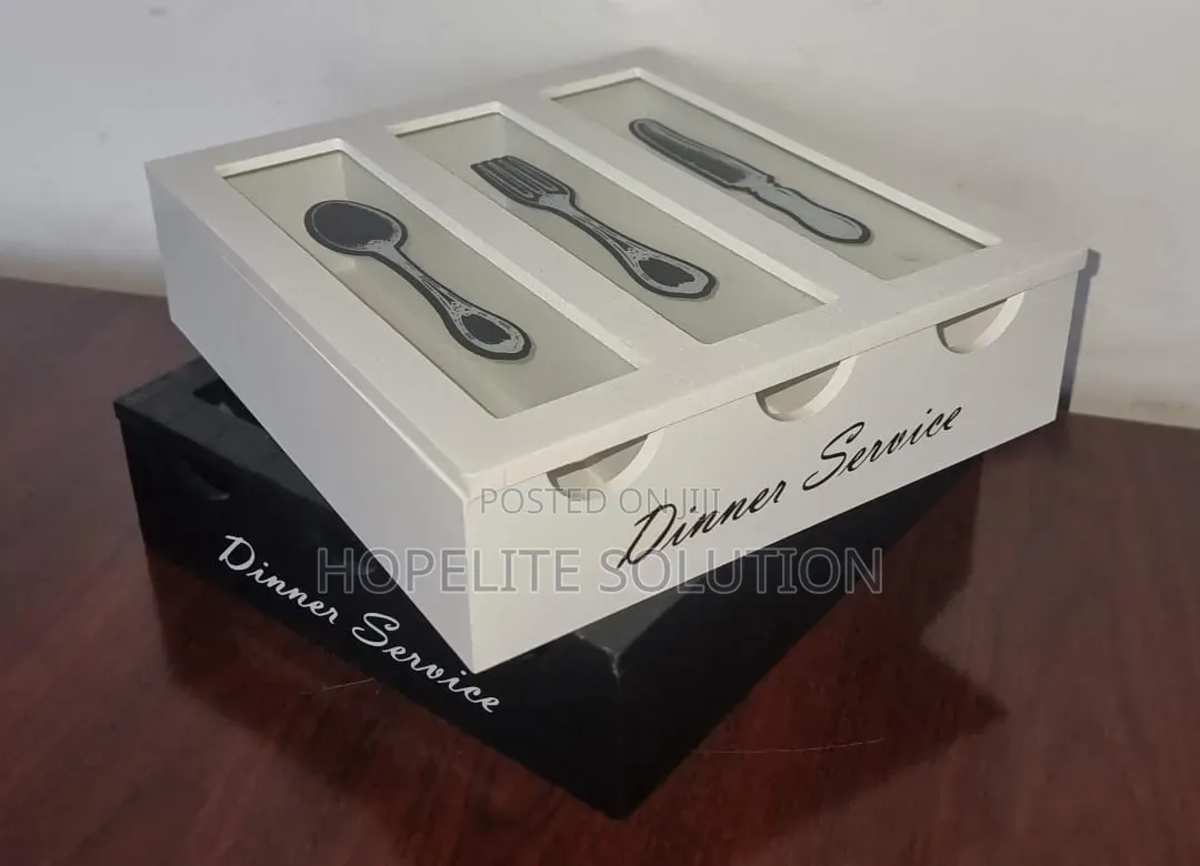 26x24x7cm Dinner Service 3 Compartment Cutlery Box Organizer