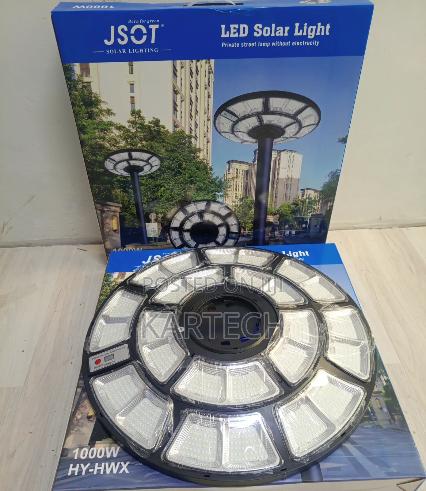 JSOT 1000W LED Solar Street Light – Outdoor Waterproof Security Lamp