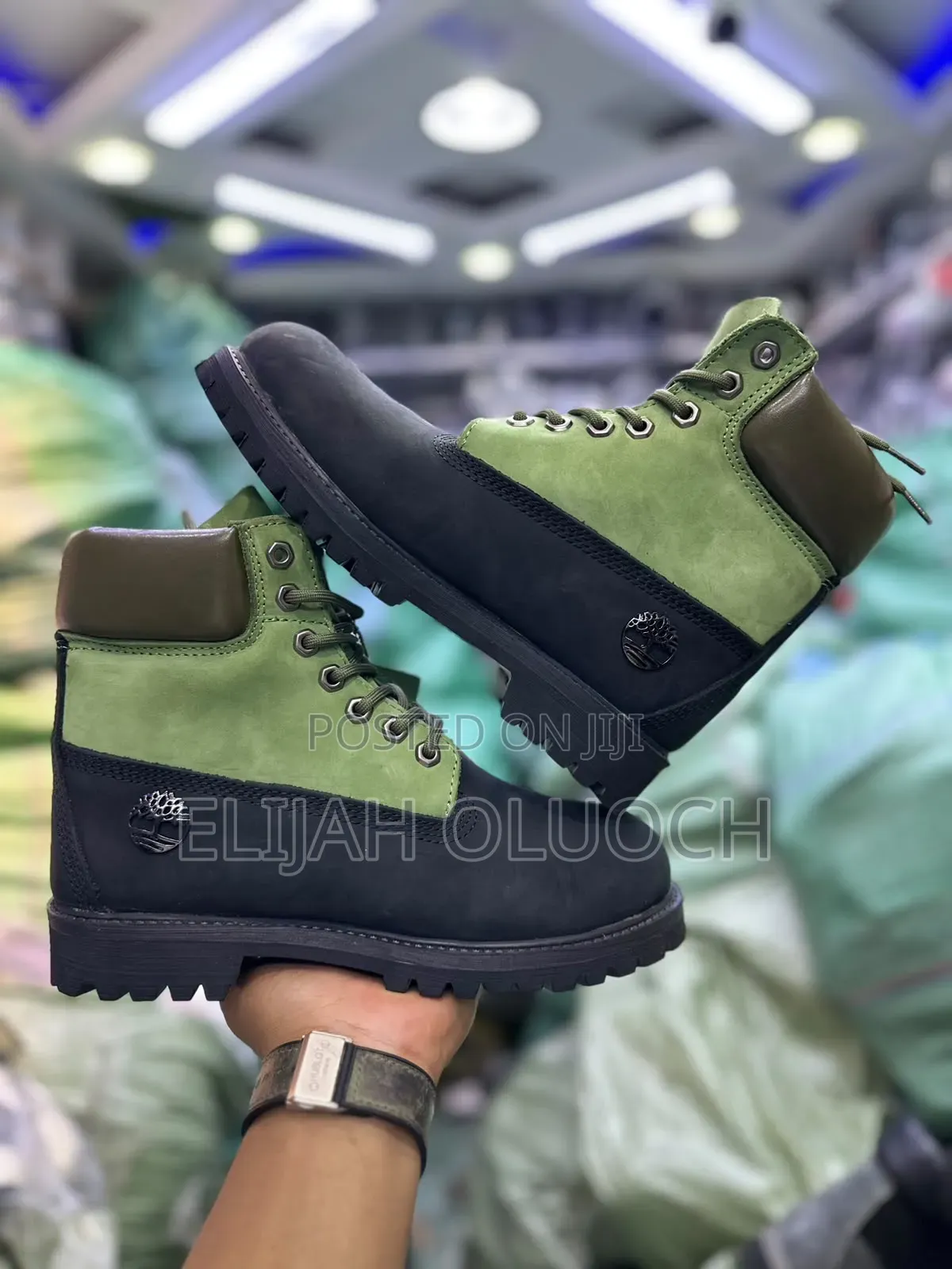 Timberland. “Green Black ” Quality Leather Size 39-45