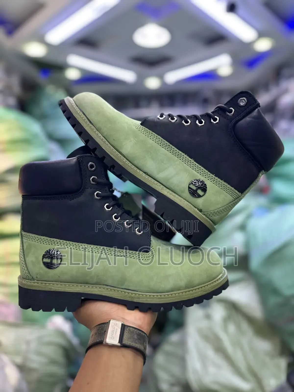 Timberland. “Green Black ” Quality Leather Size 39-45