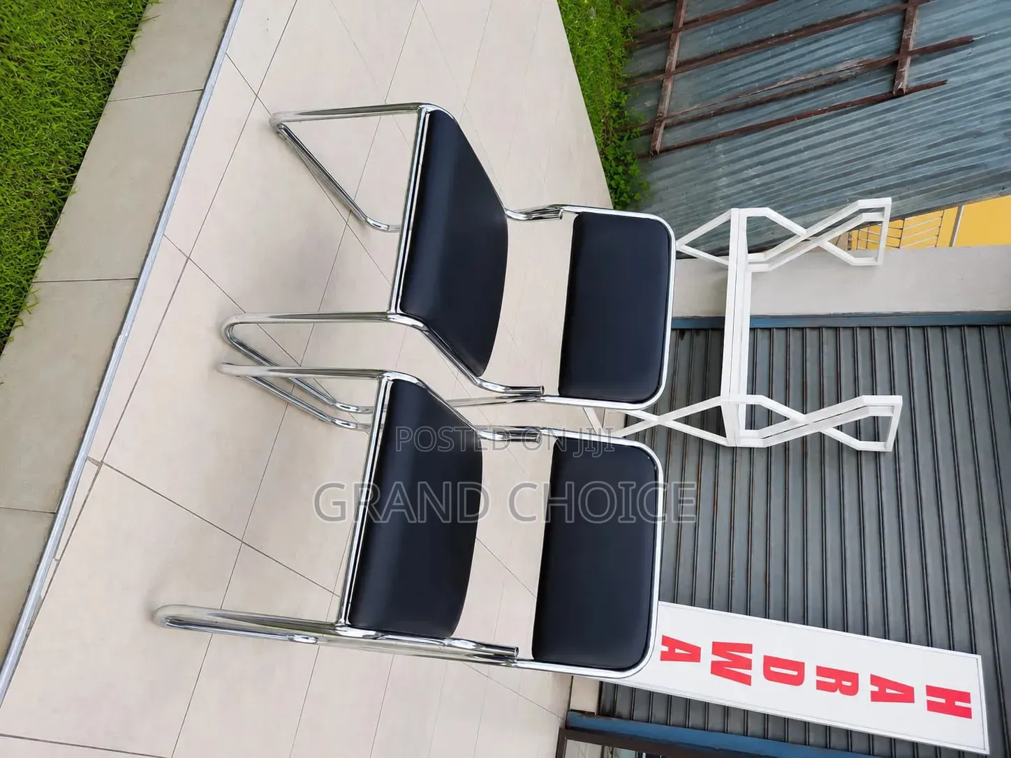 Black Visitor Chair With Chrome Frame