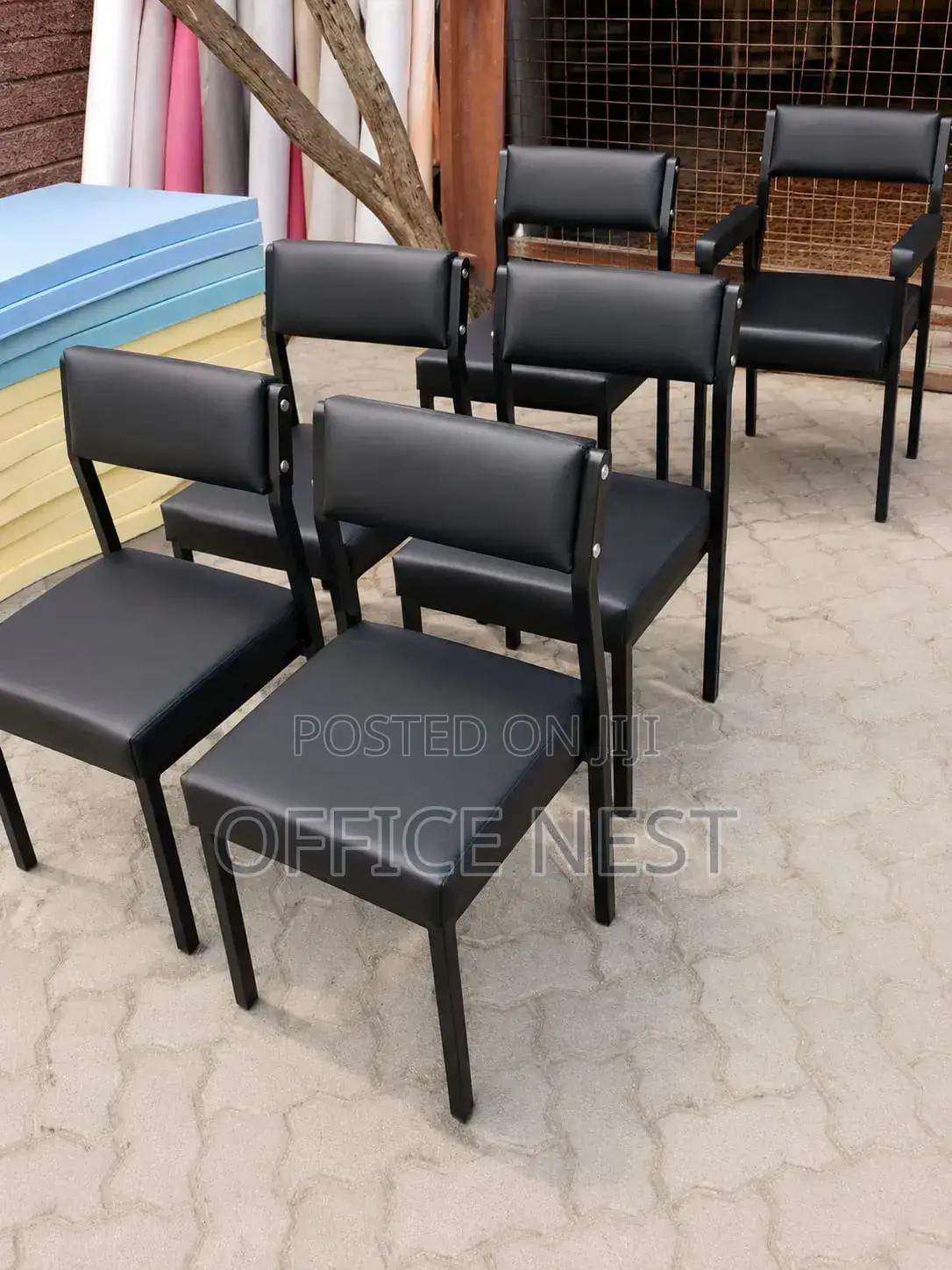 Modern Black Visitor Chair | Office Reception Waiting Chair Kenya