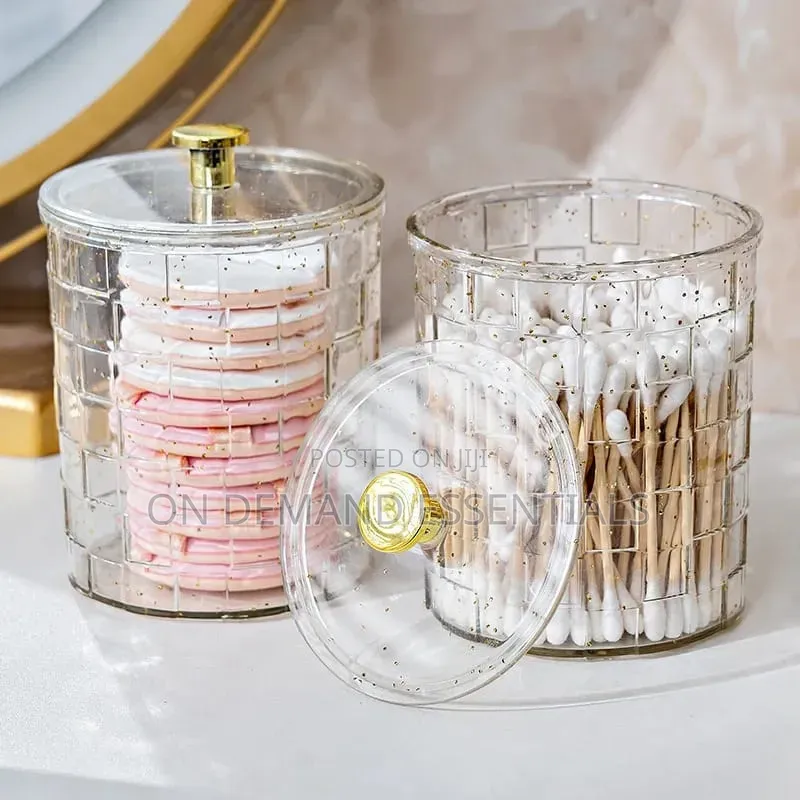 New PET Cosmetic Cotton Box Dustproof ABS Crystal Organizer
