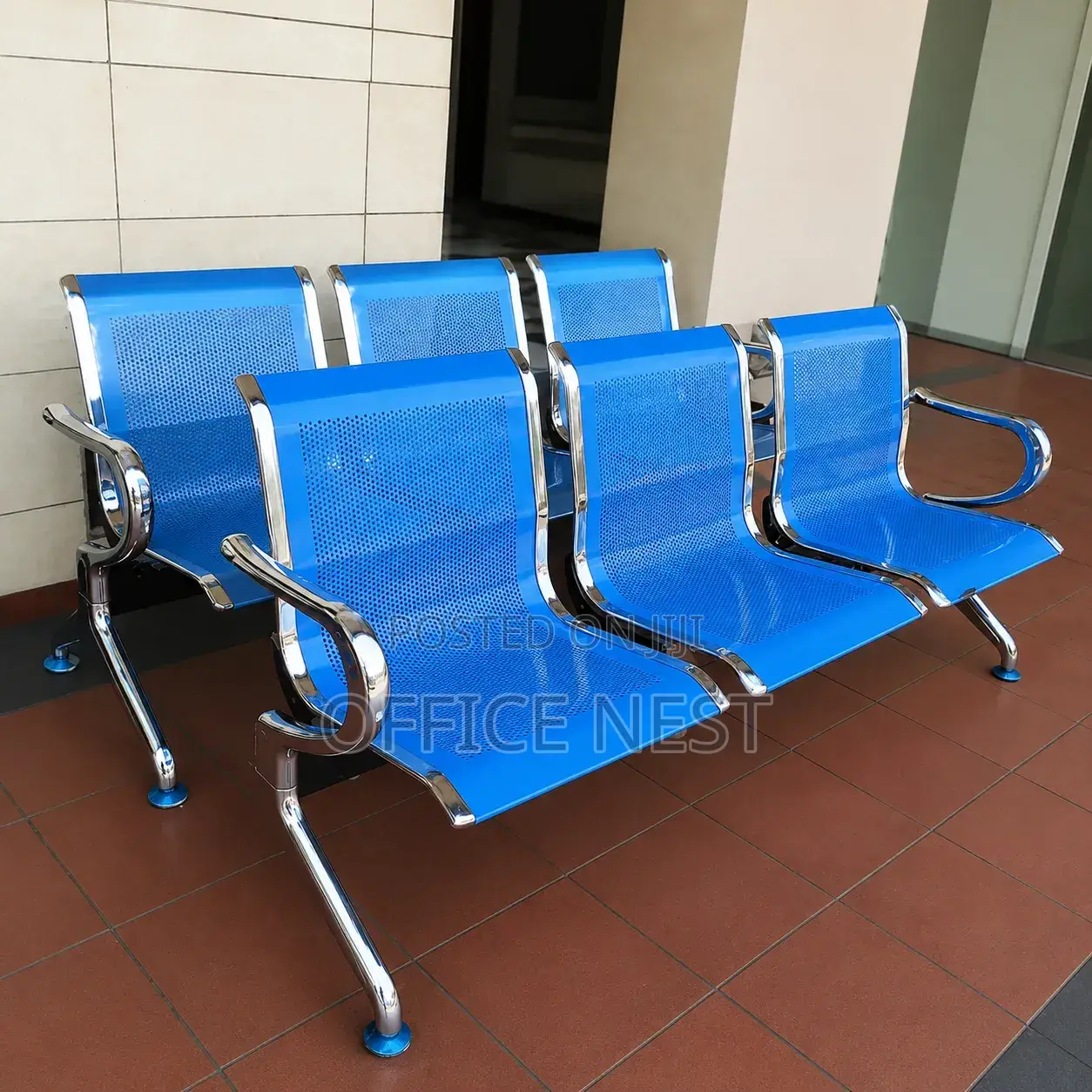 4 Seater Airport Waiting Bench | Heavy Duty Metal Reception Chair