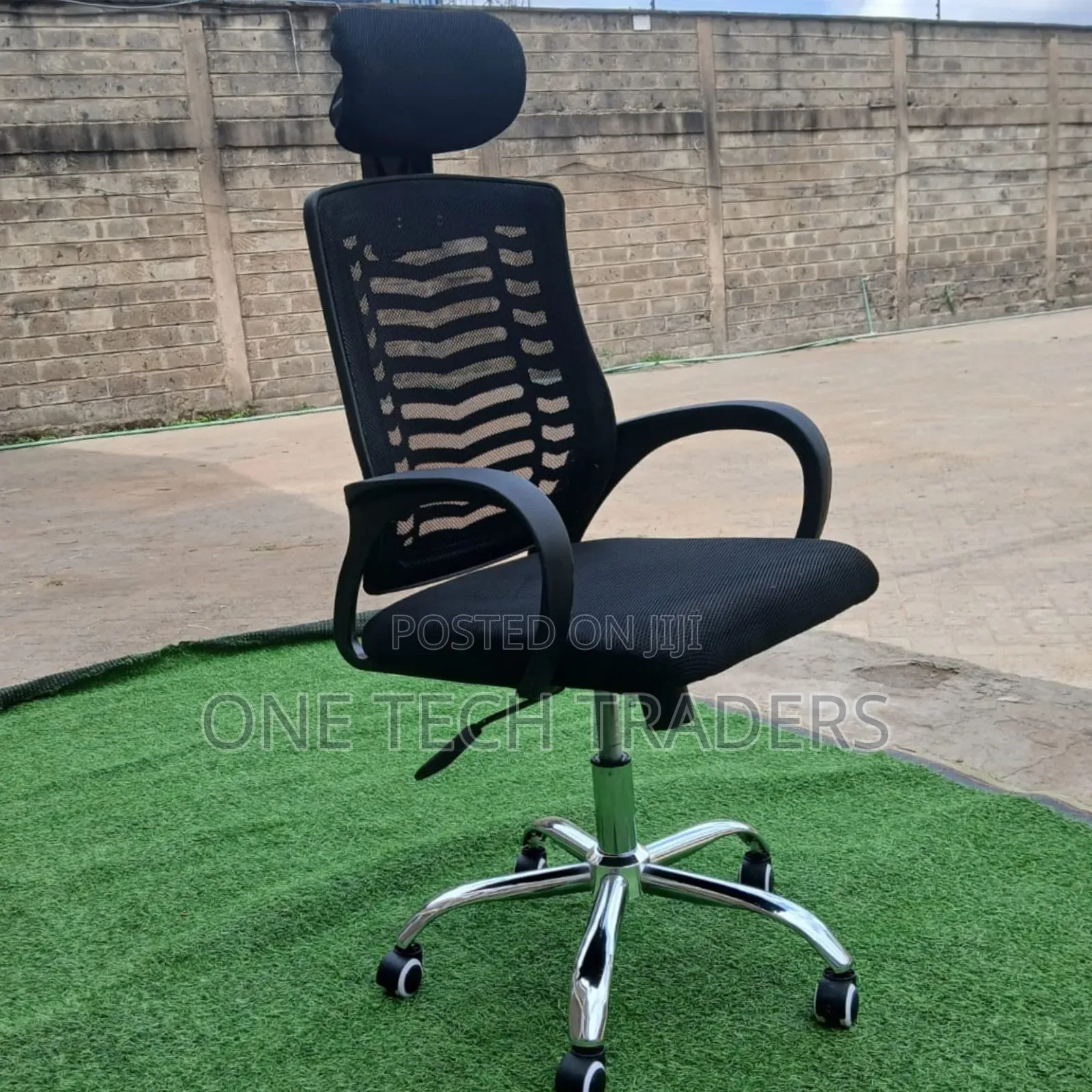 Secretarial Mesh Office Chair With Headrest