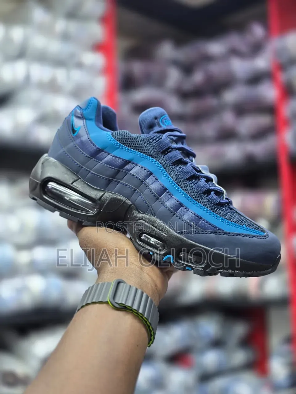 Nike Air Max 95 Sneakers in a Blue and Obsidian Colorway,