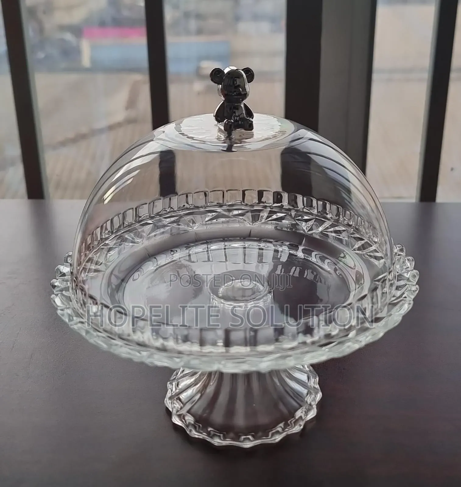 Glass Base Acrylic Cover Household Fruit or Snack Plate Food Cover