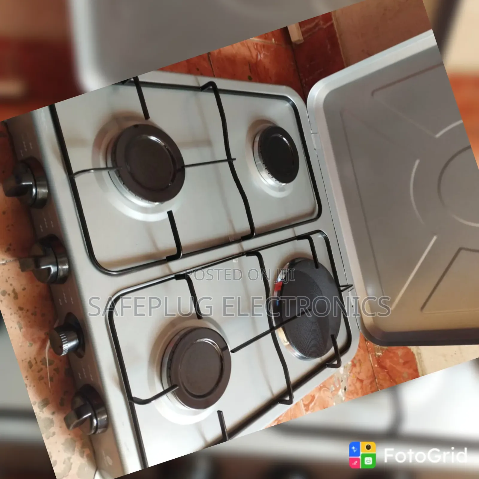 Nunix 3+1 Table Top Cooker – 3 Gas Burners With Electric Hot Plate